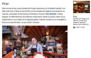 Sección de prensa del Grupo de hostelería Gastronou de Alicante
